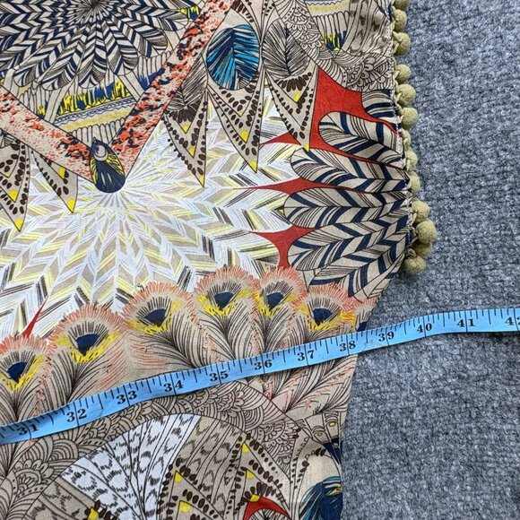 Umgee USA Cardigam Womens S/M Kimono Tribal Pom Pom Trim Sheer Open Boho Artsy - Picture 12 of 14